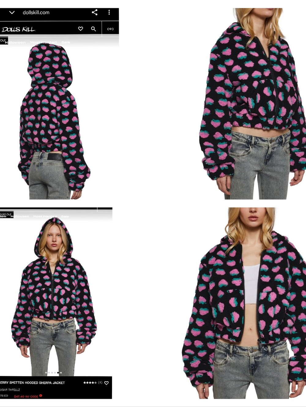 Sugar Thrillz Hooded Jacket with Strawberry